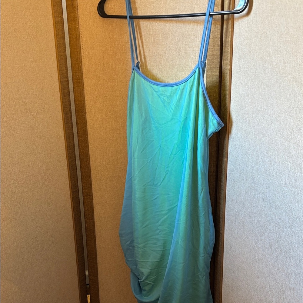 FINAL MARKDOWN SHEIN Vibrant Blue and Neon Green Dress Large